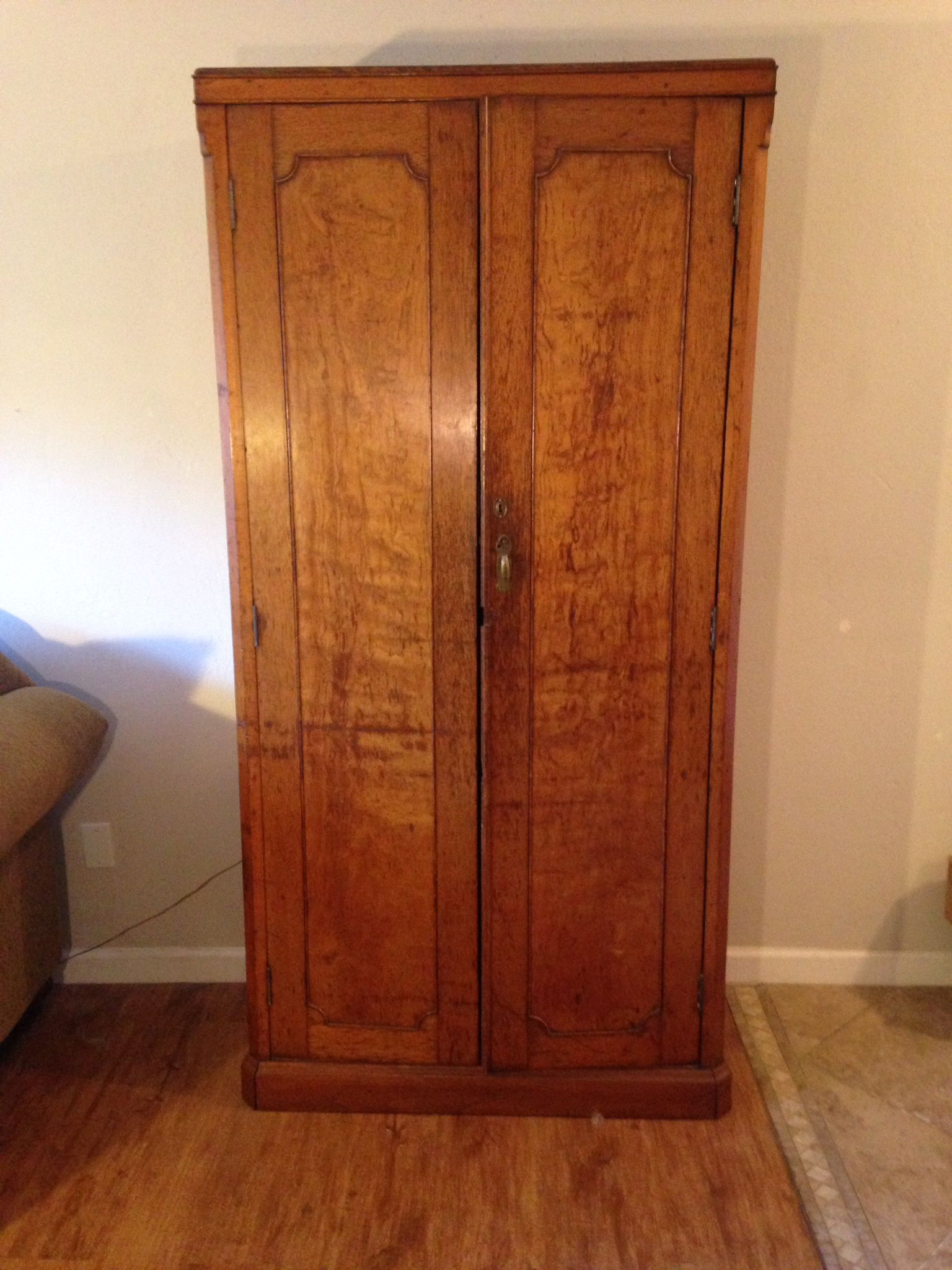 Antique Tiger Maple Armoire / Wardrobe – Circa 1900