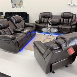 Recliners 3pc Brown And Black 