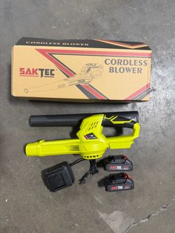 Cordless leaf blower with 2 batteries and charger, new