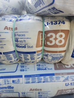 R38 INSULATION  11 bags  each bag 48sf