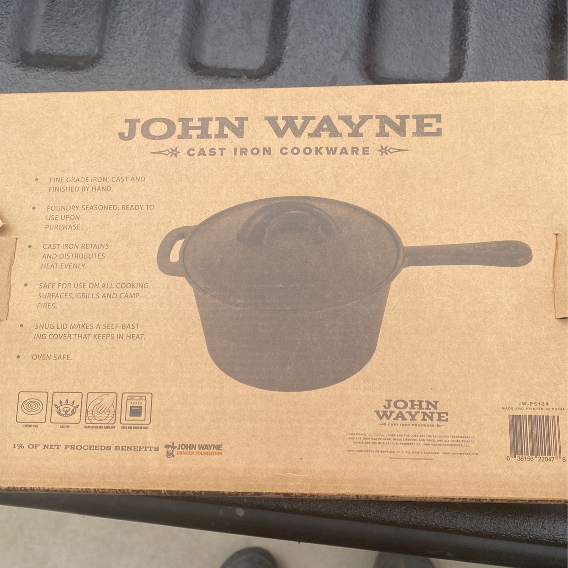 John Wayne Cast Iron Saucepan