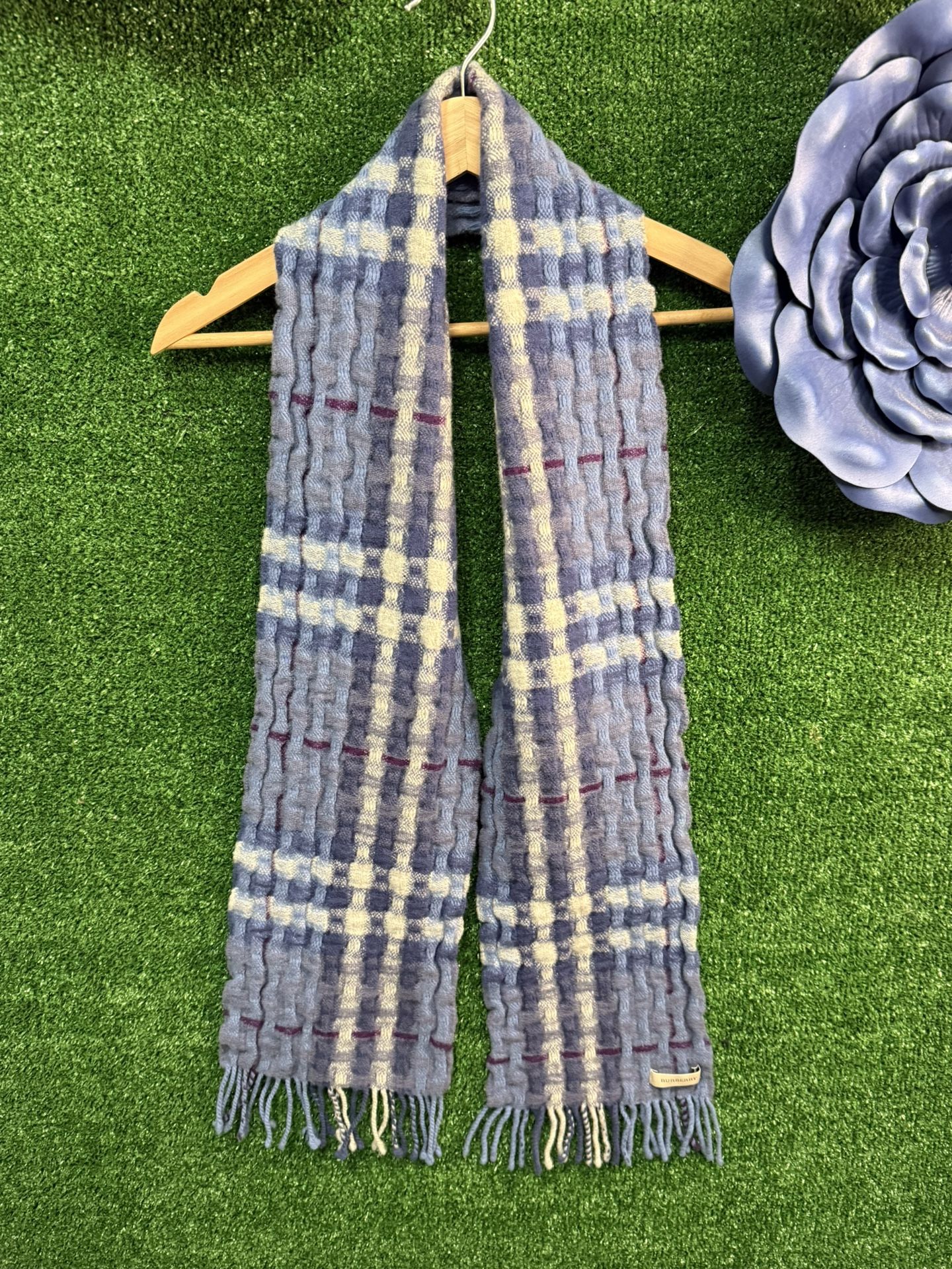 Burberry Blue Checkered Scarf