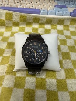 Kasrluo Chronograph Watch Black Dial