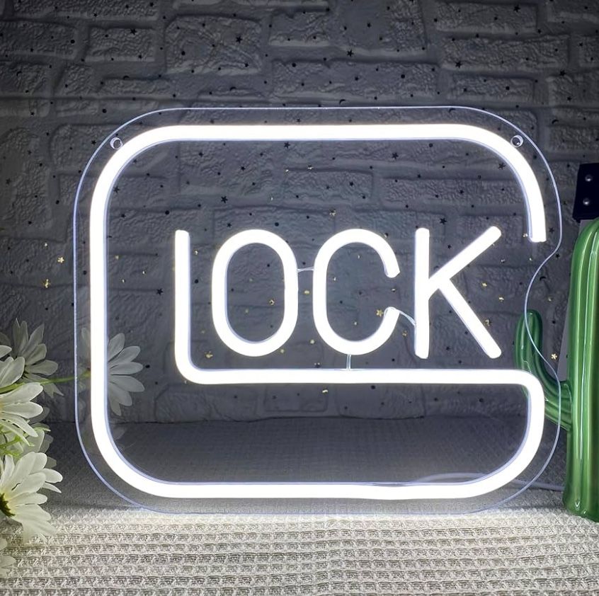 Lock Neon Signs for Wall Decor,Dimmable Game Neon Light for Gamer,Usb Powered Gaming Lights for Man Cave Bedroom Game Room Bar Birthday Gifts(9.8 * 11