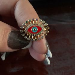 Gold Plated Evil Eye Ring