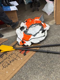 Raft with oars