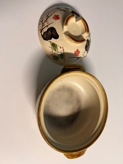 Floral Ceramic Lidded Serving Bowl