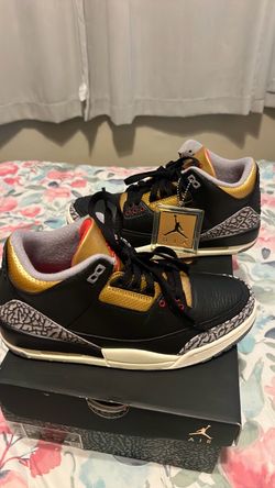 Air Jordan 3 Black Gold Sneakers
