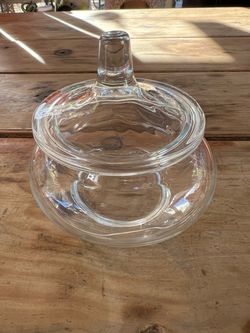 Small Glass Cotton Ball Jar with Lid