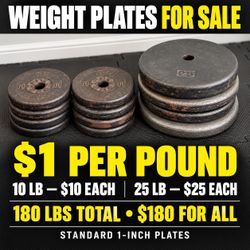 Standard 1-Inch Weight Plates – $1 Per Pound