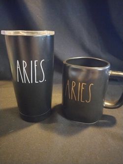 Rae Dunn Aries Coffee Mug And Tumbler 