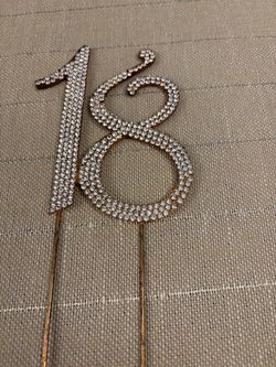 Rhinestone '18' Cake Topper