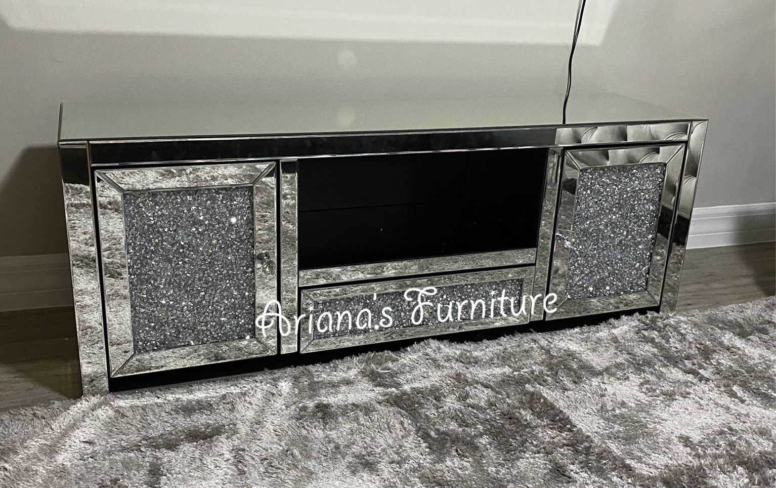 New Tv Stand Encrusted Diamonds 59x16x22