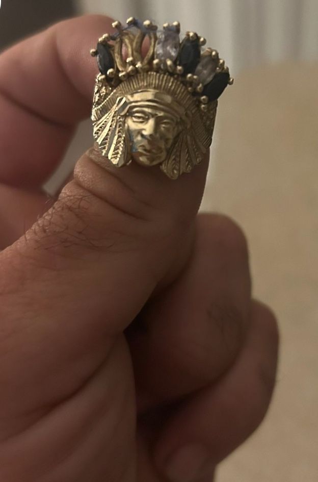 10k Gold Indian Head Missing Stones 180