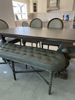 Restoration Hardware 72 Inch Table With Bench And Chairs