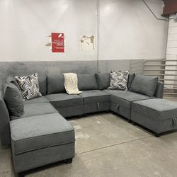 8 Piece Modular Sectional Sofa With Storage Seats