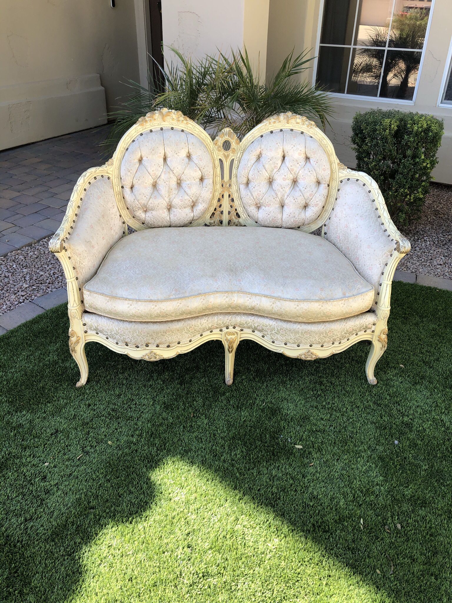 1(contact info removed) Deutsch Bros French Provincial Loveseat