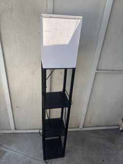 Floor Lamp with 3-Tier Shelves