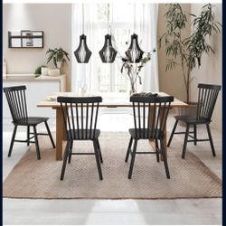 LUE BONA Dining Chairs Set of 4, Windsor Dining Chair, Spindle Back Wood Dining Chair, Kitchen Chairs Wooden Dining Chair, Farmhouse Dining Chairs for