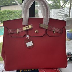 NEW C35 Leather Purse/Bag - Red