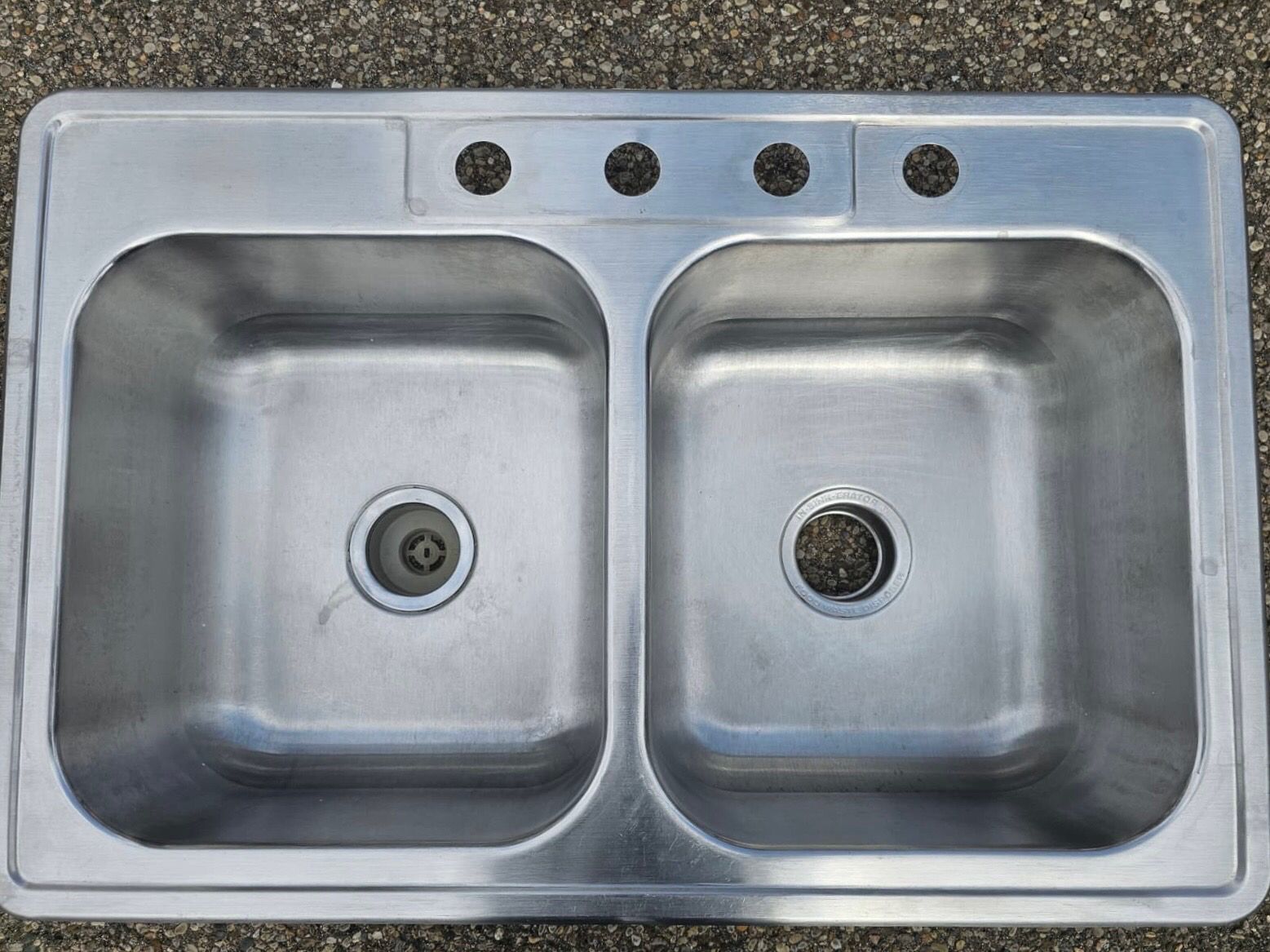 Elkay Neptune Drop-In Double Bowl 4-Hole Kitchen Sink 33”x22”