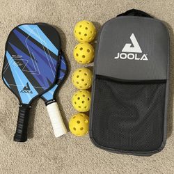 Joola Ben Johns Pickleball Paddles Set of 2 Johns Blue Lightning Bag + 5 Balls