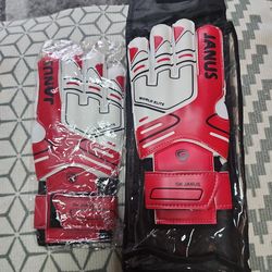 Janus Goalkeeper Gloves Goalie Training Gloves Strong Grip Anti-Slip  (Red,7)