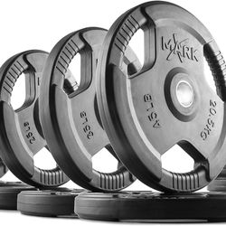 XMark Olympic Plates, Pairs and Sets, Olympic Weight Plates, Rubber Coated Olympic Weight Plate Set, Olympic Barbell Weight Set