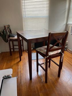 Bar height dining table w/ 2 chairs