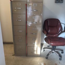 2-Five Drawer Filing Cabinets