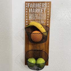 Rustic Farmhouse Decor Fruit Or Veggie Storage Rack 9”x24”
