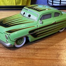DISNEY PIXAR CARS RACE O RAMA - EDWIN KRANKS - BEAUTIFUL GREEN CAR WITH STRIPES