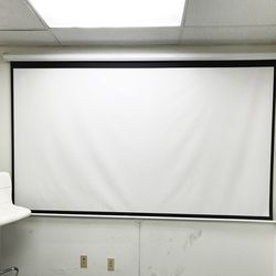 (NEW) $60 Manual 100” 16:9 Projector Screen Manual Pull Down Matte White 87x49”