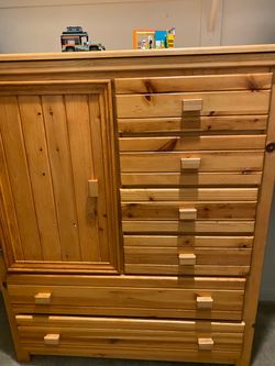 Solid Pine Wood Armoire Dresser
