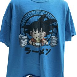 Dragonball kid Goku Eating Ramen-  blue Shirt 
