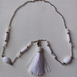 White Tassle Necklace 