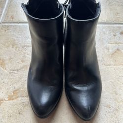 Esprit Boots Womens Size 7 Kella Block Heeled Black Faux Leather 🔥