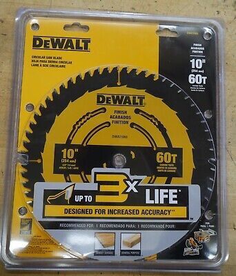Dewalt DWA11060 10" 60T 254 mm general purpose blade 3x life new sealed