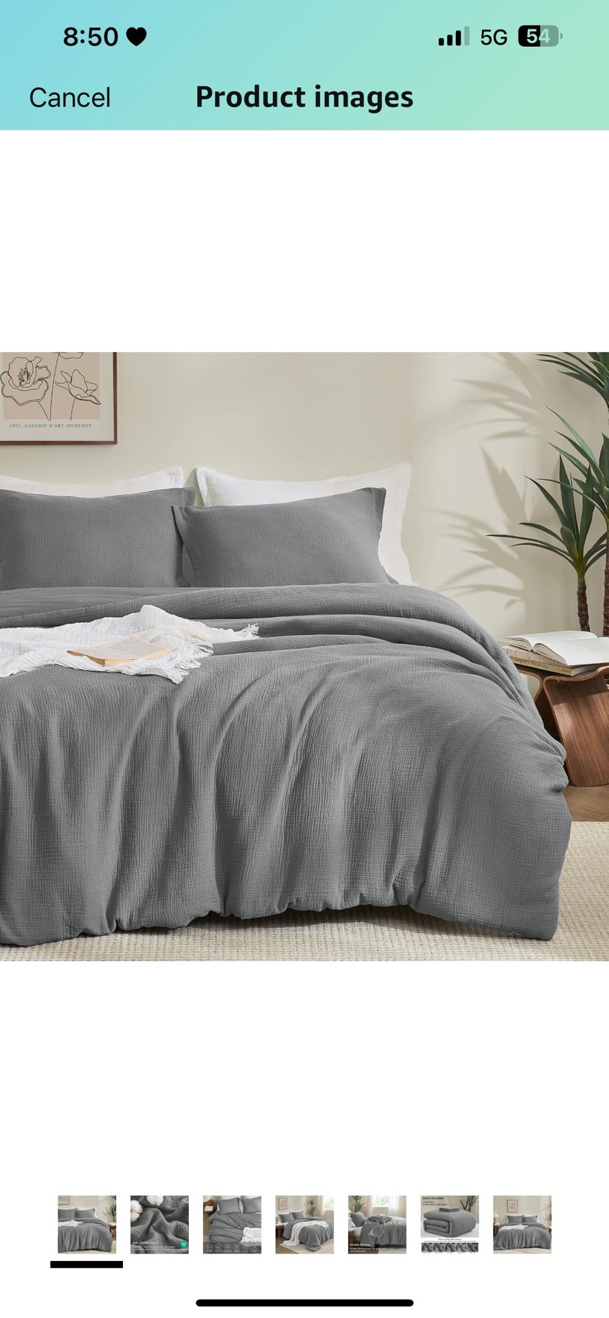 PHF Cotton Muslin Comforter Set King Size – Ultra Soft, Breathable & Lightweight Bedding Set for All Seasons, 3 Pieces - 1 Comfy Comforter 104"x90", 2