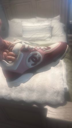 Red and pink Chanel  sneakers