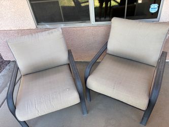 Outdoor Patio Chairs with Cushions – Set of 2