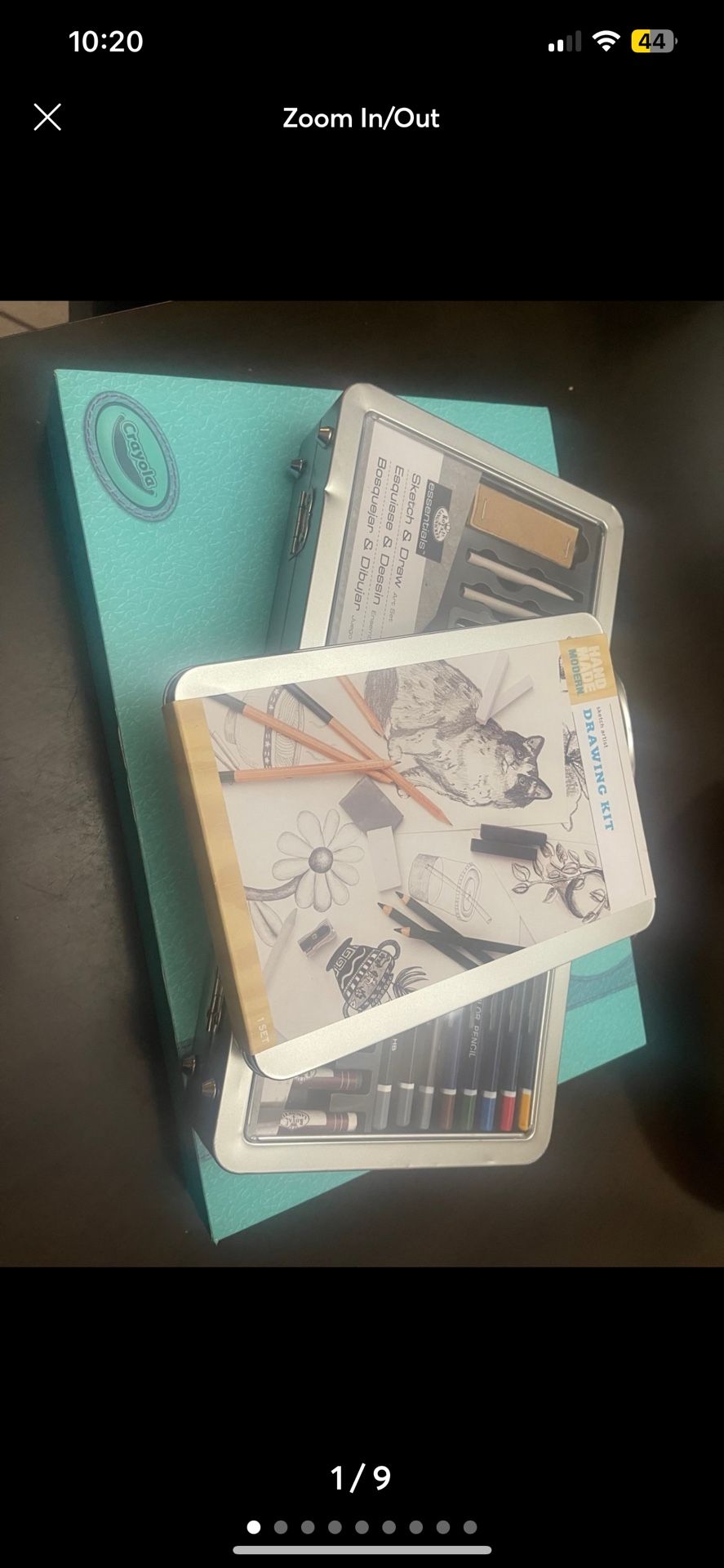 Set Made Modern Sketch & Draw Drawing" and a "Crayola Sketch & Color Art” kits