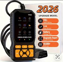 Professional OBD2 diagnostic scanner, powered by USB, engine fault detector, code reader, battery tester, supports 10 languages, suitable for all cars