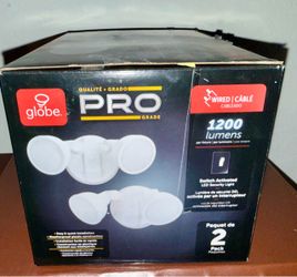 Globe Pro Grade Wired LED Security Light 1200 Lumens 2-Pack