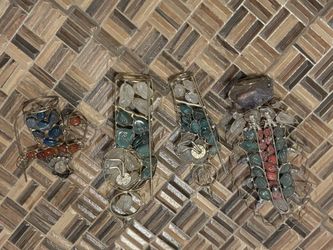 Wire-Wrapped Gemstone religious figures Set of 4
