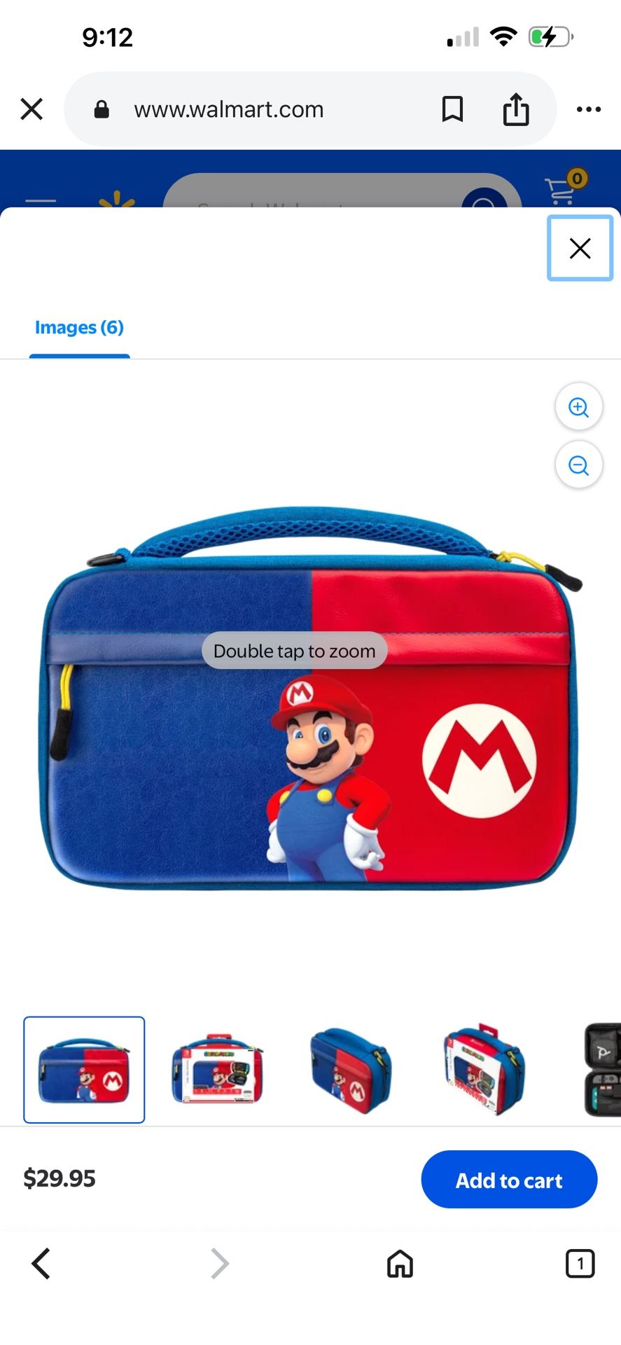 PDP Gaming Commuter Case with Carrying Handle and Removeable Shoulder Strap: Power Pose Mario, Nintendo Switch