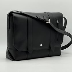 MONTBLANC SELECTION BLACK SOFT LEATHER MINI MESSENGER BAG NEW 100% GENUINE $1800