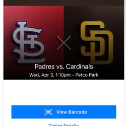 San Diego Padres vs St, Louis Cardinals 2 tickets