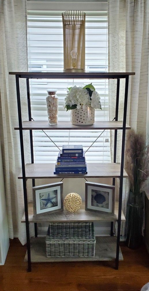 Real Living Rustic Brown Wash 5-Shelf Bookcase