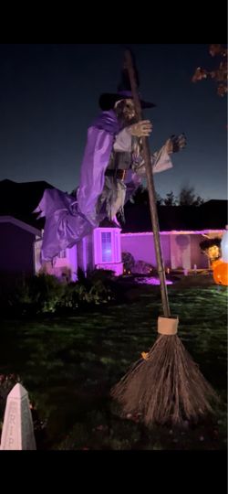 Flying witch animatronic by home accents holiday